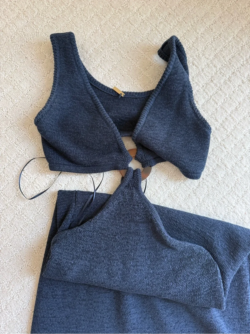 Cult Gaia Women’s Navy Knit Cutout Dress